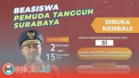 Kabar Gembira Pemkot Surabaya Buka Pendaftaran Beasiswa S Ini Syaratnya