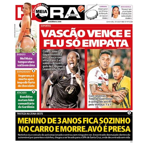 Jornais Destacam Vit Ria Do Vasco Contra O Boavista Capas Supervasco