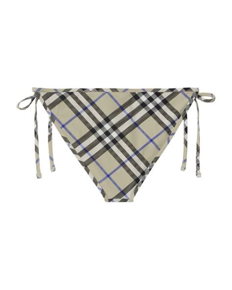 Burberry Check Bikini Bottoms In White Lyst