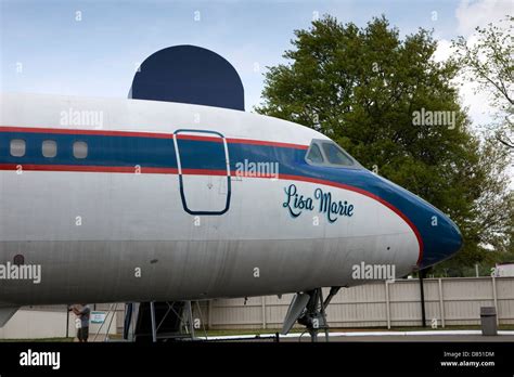 A view of Elvis Presley's private plane, the Lisa-Marie, at Graceland ...