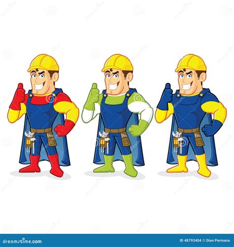 Superhero Construction Guy Stock Vector Illustration Of Power 48793404