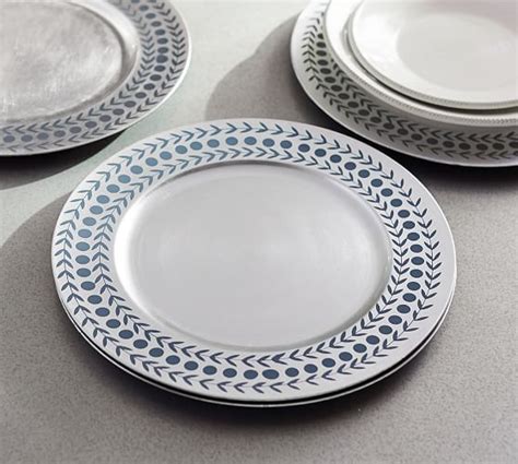 Patterned Silver Charger Plates Pottery Barn