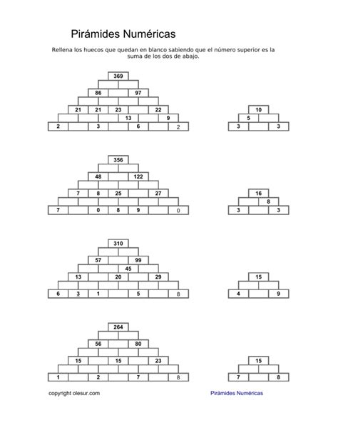 Competencia Matemática Descargar fichas olesur