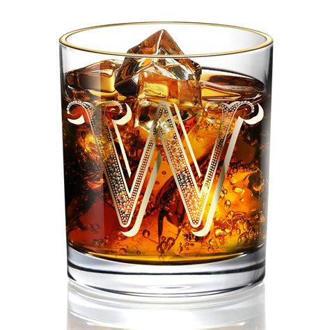 Buy W Anniversary Wedding Whiskey Glass For Men Dad Son Vintage Unfading 24k Gold Hand Crafted