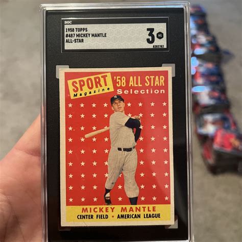 1958 Topps 487 Mickey Mantle All Star New York Yankees HOF SGC 3 EBay