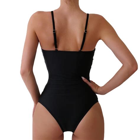 Dkinjom Women Swimsuit Bikini Swimwear Beach Women Solid Color Swimsuit