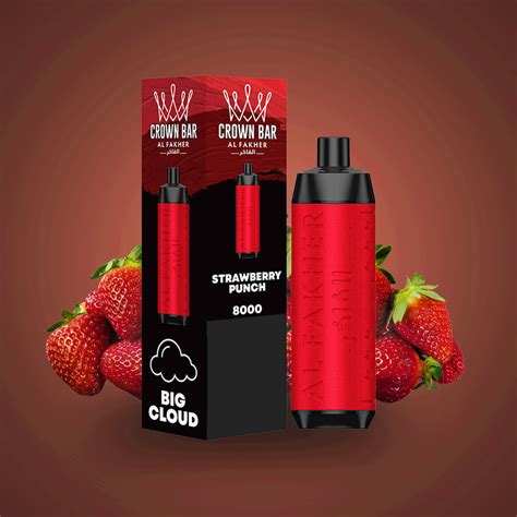 Al Fakher Crown Bar 8000 Puffs Strawberry Punch OzGunnPod