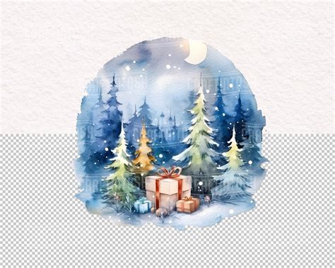 Watercolor Full Moon Forest Clipart Transparent Goodnight Moon Art PNG