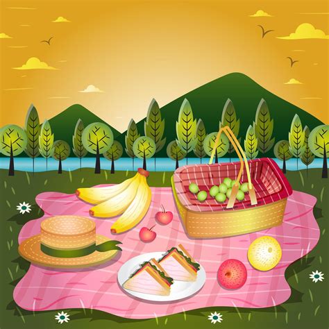 Picnic in the Park Background Concept 2408363 Vector Art at Vecteezy