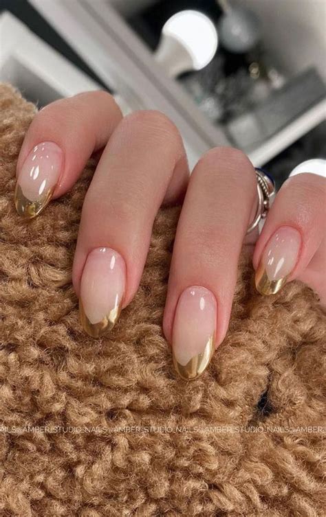 50 Gorgeous Gold Nails To Get At Your Next Manicure Gold Tip Nails