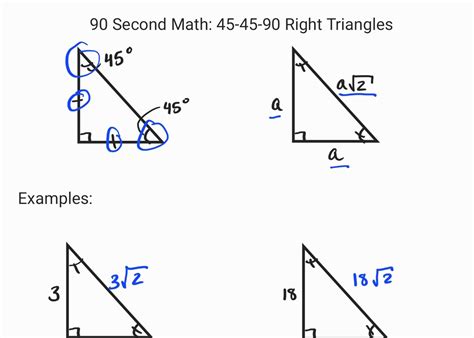 45 45 90 And 30 60 90 Triangles Worksheet
