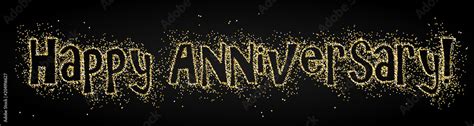 Happy Anniversary Gold Glitter Banner Stock Vector Adobe Stock