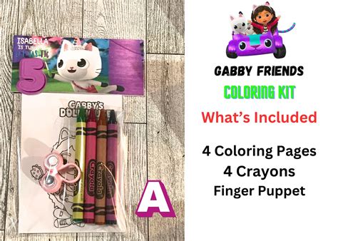Girls Dollhouse Coloring Party Favor Pouch And Crayons Birthday Theme