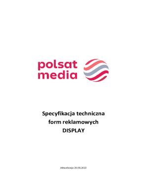 Fillable Online Specyfikacja Techniczna Form Reklamowych Display Fax