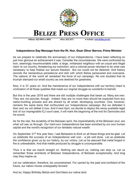 Budget Speech for Fiscal Year 2019/2020 – Government of Belize Press Office