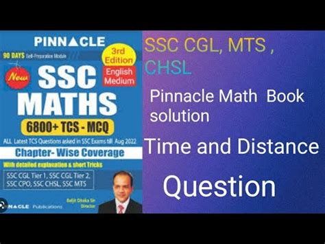 Time And Distance Pinnacle Book Math Solution Basic Ssc