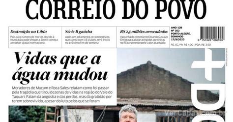 Capa Correio do Povo Edição Sábado 16 de Setembro de 2023