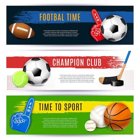 Free Vector Sport Horizontal Banners Collection