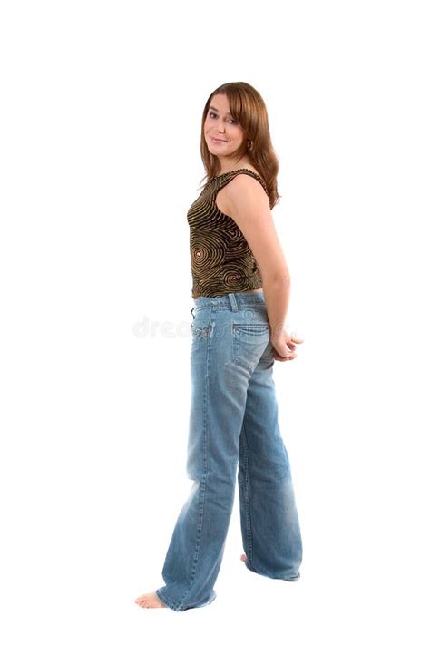 Pretty Brunette Full Bodyshot Stock Image Image Of Smiling