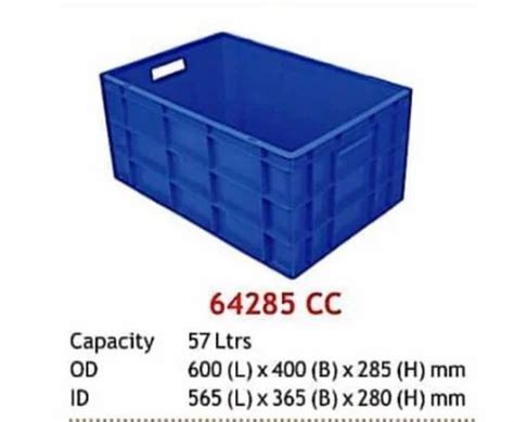 Blue Aristo Plastic Crates Outer Dimension LXWXH 600X 400X 320 Mm