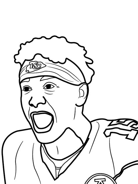 Patrick Mahomes Jersey Coloring Page - Free Printable Coloring Pages for Kids