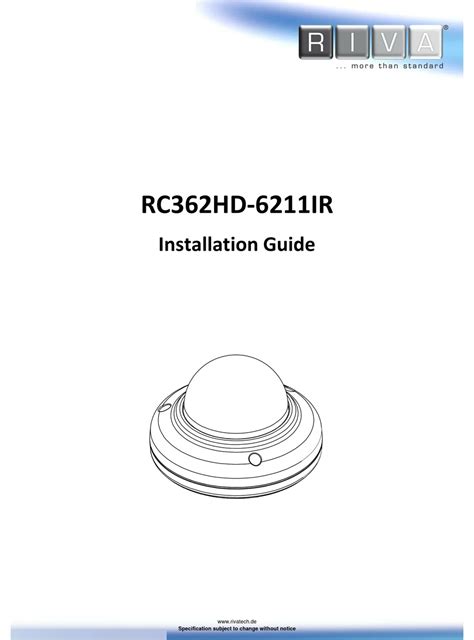 RIVA RC362HD-6211IR INSTALLATION MANUAL Pdf Download | ManualsLib