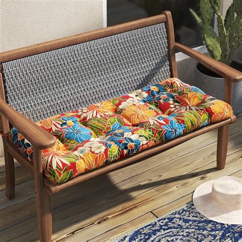 botanical rainbow color bench cushions outdoor tufted design how to ...