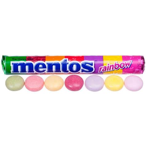 Mentos Rainbow Chewy Mints Candy Rolls 15 Piece Box