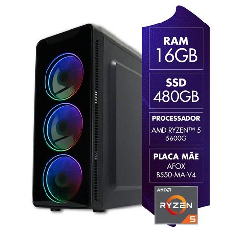 Computador Gamer Amd Ryzen G Gb Ssd Gb Radeon Vega Certox