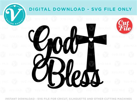 Baptism Svg File For Cricut God Bless Diy Cake Topper Etsy Israel