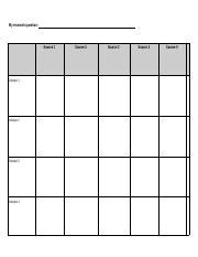 Synthesis Matrix Template Doc My Research Question Source 1 Subtopic