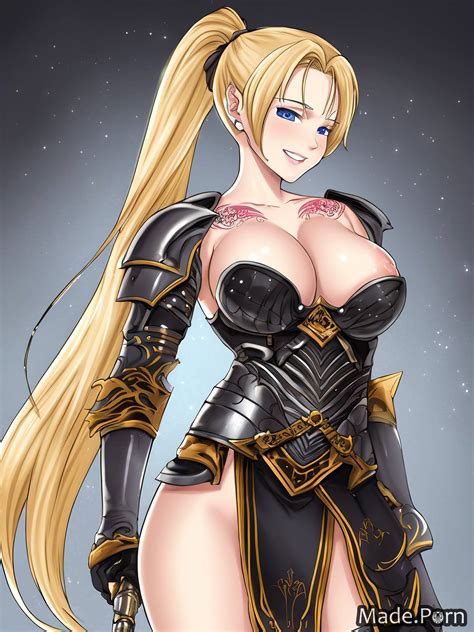 Porn Image Of Smile Blonde Fantasy Armor High Ponytail Small Tits Woman Thick Created By AI
