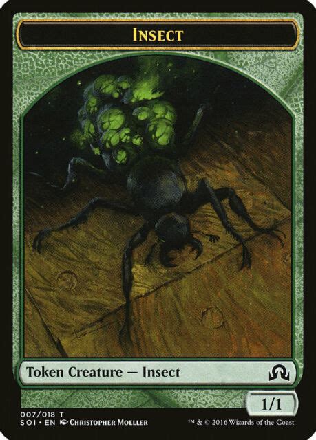 Insect Token 10x Green 11 Moeller Art Mtg Magic Nm Ebay