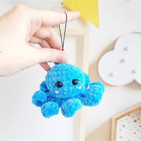 Crochet Pattern Octopus Keychain No Sew Amigurumi Tutorial Pdf In