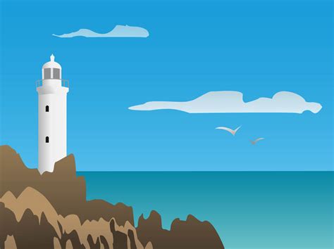 Sea Lighthouse Vector Vector Art & Graphics | freevector.com