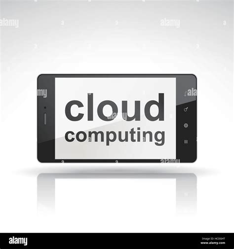 Cloud Computing Words On Mobile Phone Isolated On White Stock Vector