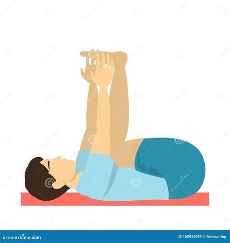 Happy Baby Yoga Pose. Fitness Exercise for Body Training and Stock ...