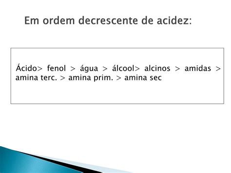 Ppt Acidez E Basicidade Dos Compostos Rg Nicos Powerpoint