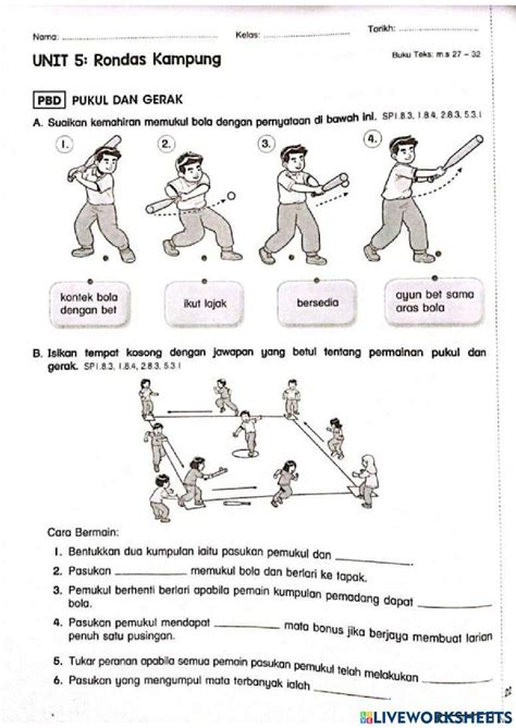 Pendidikan Jasmani Exercise For 5 Live Worksheets