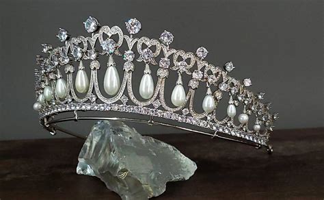 Bridal Tiara Lovers Knot Royal Pearl Tiararoyal Tiara Etsy