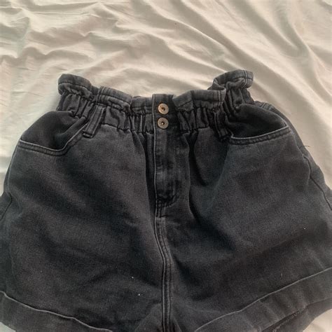 Black Faded Paperbag Factorie Shorts Size 10 Very Depop