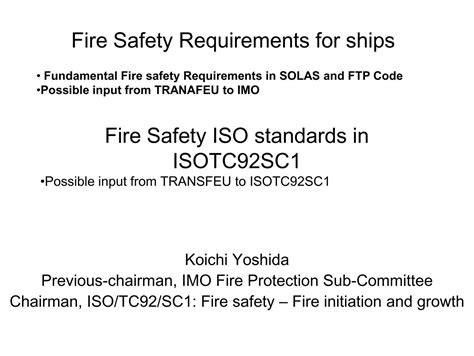 Fire Safety Requirements For Ships In SOLAS Transfeu