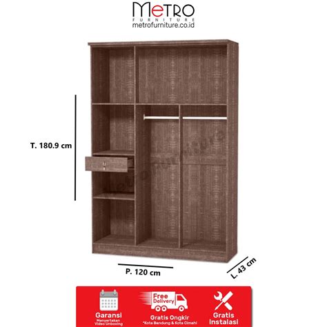 Jual Lemari Baju 3 Pintu Lemari Pakaian 3 Pintu Hector 3p Ol