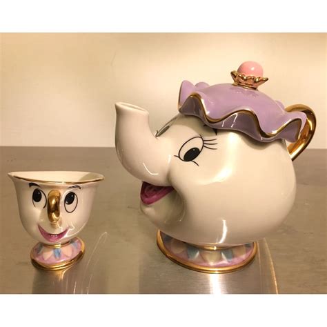 日本 迪士尼 Disney 美女與野獸 超可愛 茶壺太太 茶壺媽媽 茶杯 茶具 陶瓷 餐具 裝飾擺設 生日禮物 聖誕禮物 蝦皮購物