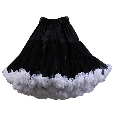 Black White Ruffle Super Soft Rockabilly Petticoat