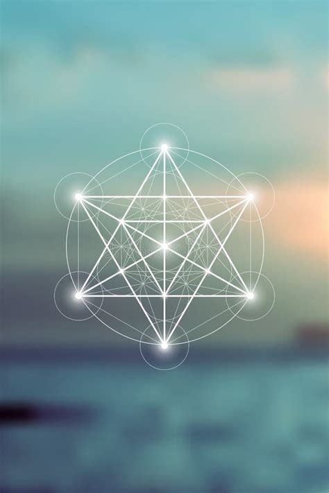 Merkaba Geometría Sagrada Espiritual Nueva Era Ilustración Futurista