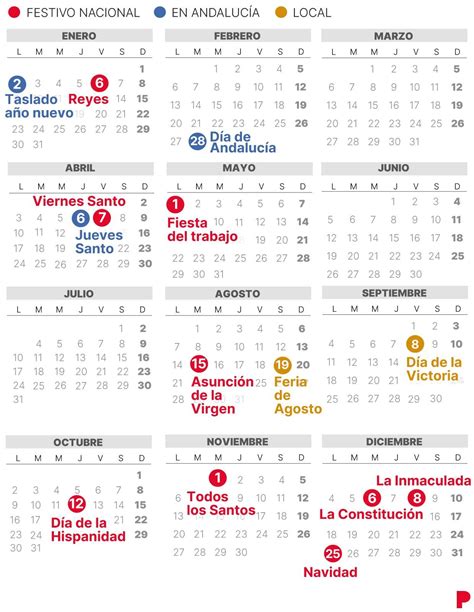 Calendario Laboral M Laga Con Todos Los Festivos