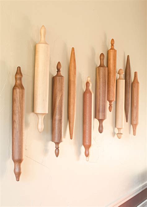 Rolling Pin Holder Oil And Handmade Hooks For Display