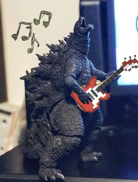 Godzilla Winth A Pixel Guitar By Godzillafang456 On Deviantart