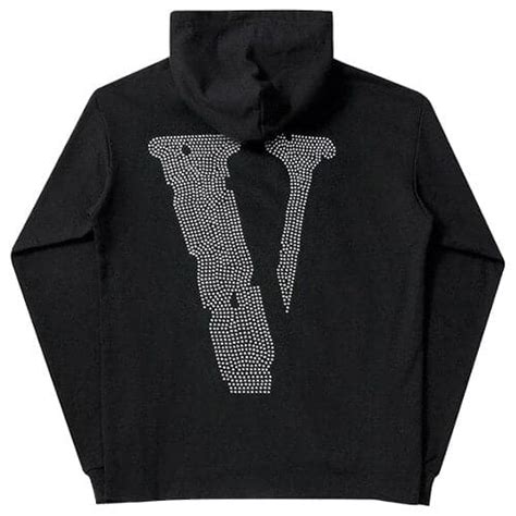 Vlone Friends Swarovski Hoodie Black The Magnolia Park